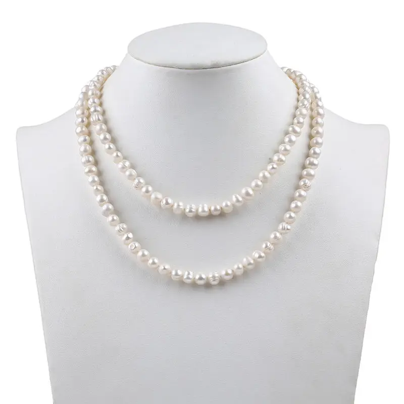 

Hot Sale Natural White 7-8mm Potato Pearl Freshwater Necklace