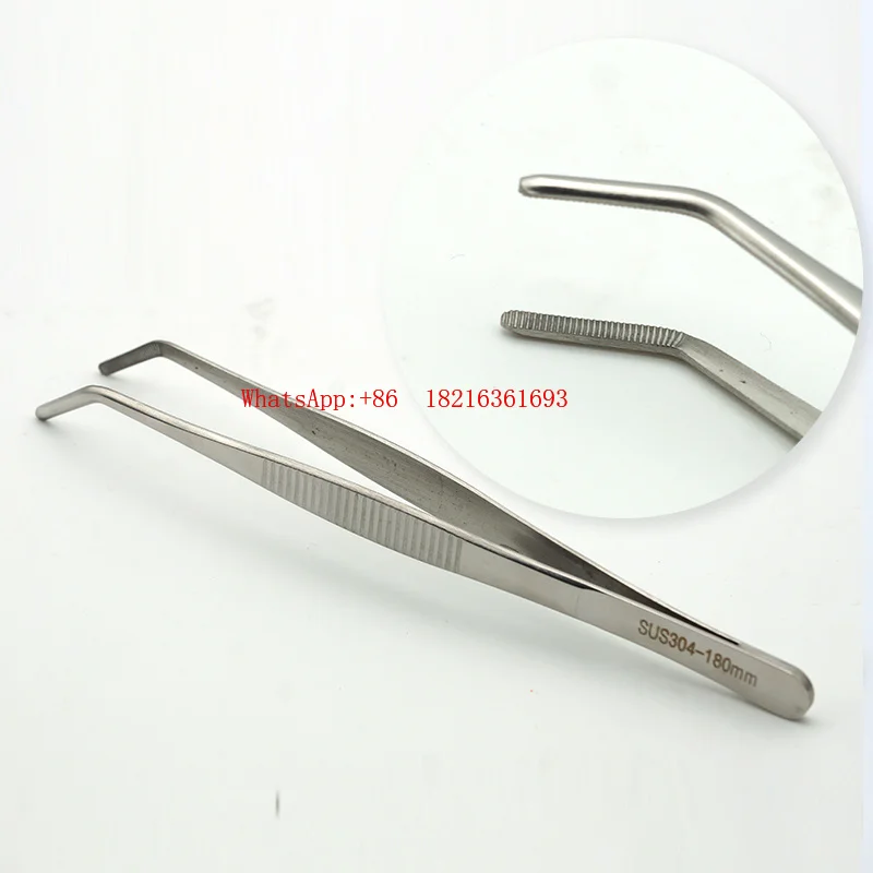 Limited OfferLamp Round Elbow Flat Small Forceps Toothless Hand Clamping 304 Stainless Steel Burning Glass DIY Tool