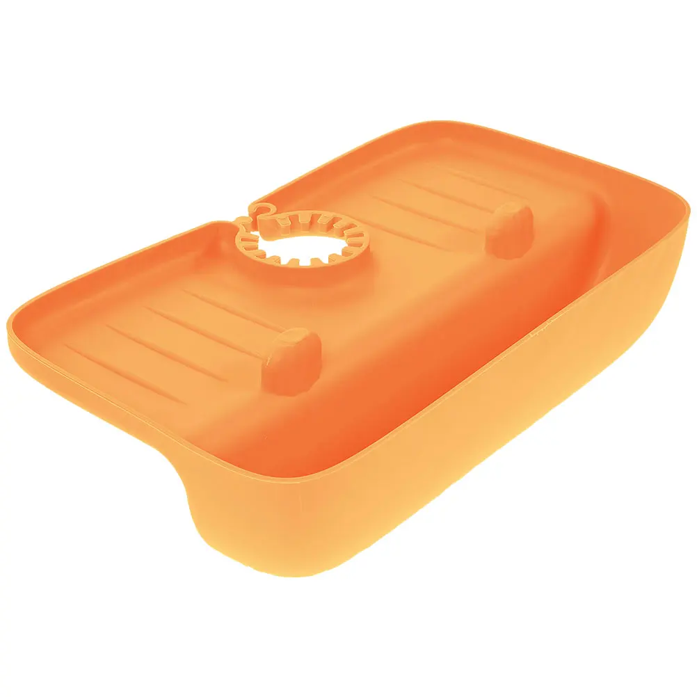 

TPE Sink Storage Rack Orange Easy Install Draining Basket Kitchen Bathroom Faucet Splashing Proof Water Tray Sponge Holder In