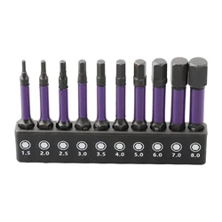 10pcs Hex Head Wrench Drill Bit With Screwdrivers Bit Holder Set 1/4