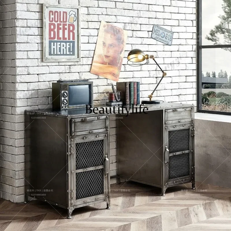 L181 Industrial style desk computer e-sports table wrought iron retro writing desk learning creative desk
