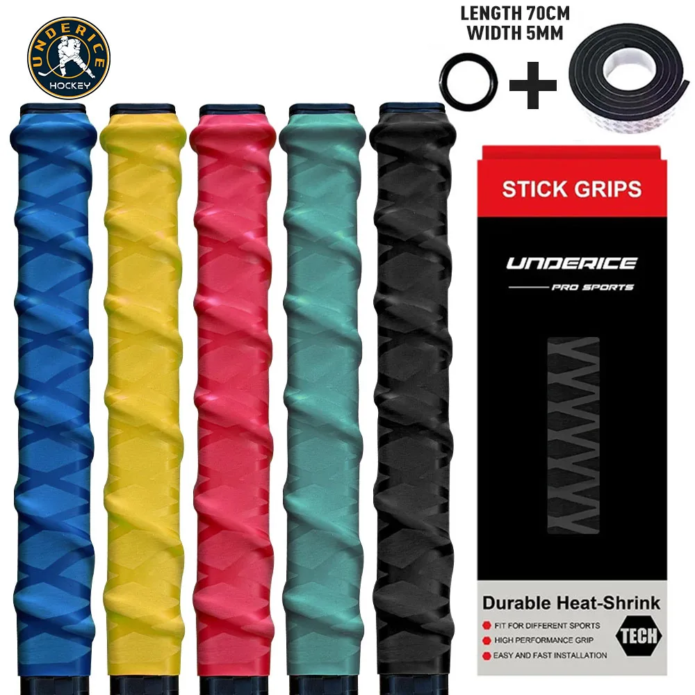 Fita termo retrátil para hóquei no gelo, antiderrapante, 5 cores, apertos para raquete, acessórios de treinamento de hóquei