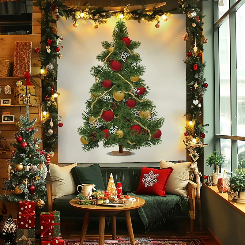VIKAMA Christmas Tree & Forest Animal Tapestry, 6 Assorted Designs, Wall Hanging Art for Bedroom Living Room