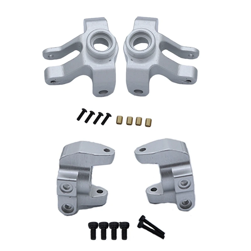 Steering Cup Steering Knuckle C-Hub Carrier Metal Replacement For MN86S MN86 MN86KS MN86K MN G500 1/12 RC Car ,Silver