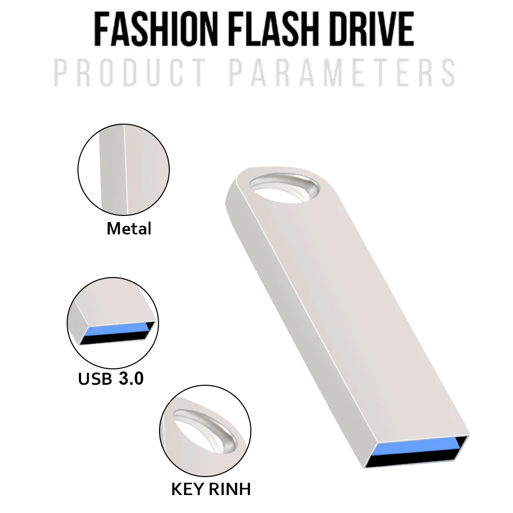 Unidad Flash USB 3,0 de metal, Pendrive de 128gb, 32gb, 64gb, novedad