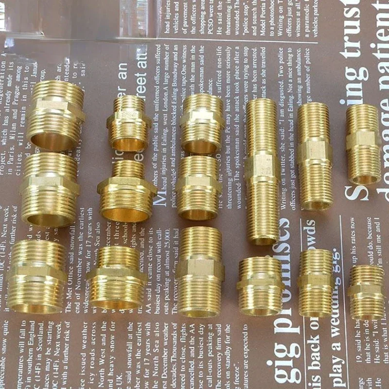 Copper Metal Threaded Water Pipe Connector 1/4" 1/2" 3/4" 1" Thread Reducer Connector Transitional Coupling Hose Tap Fittings