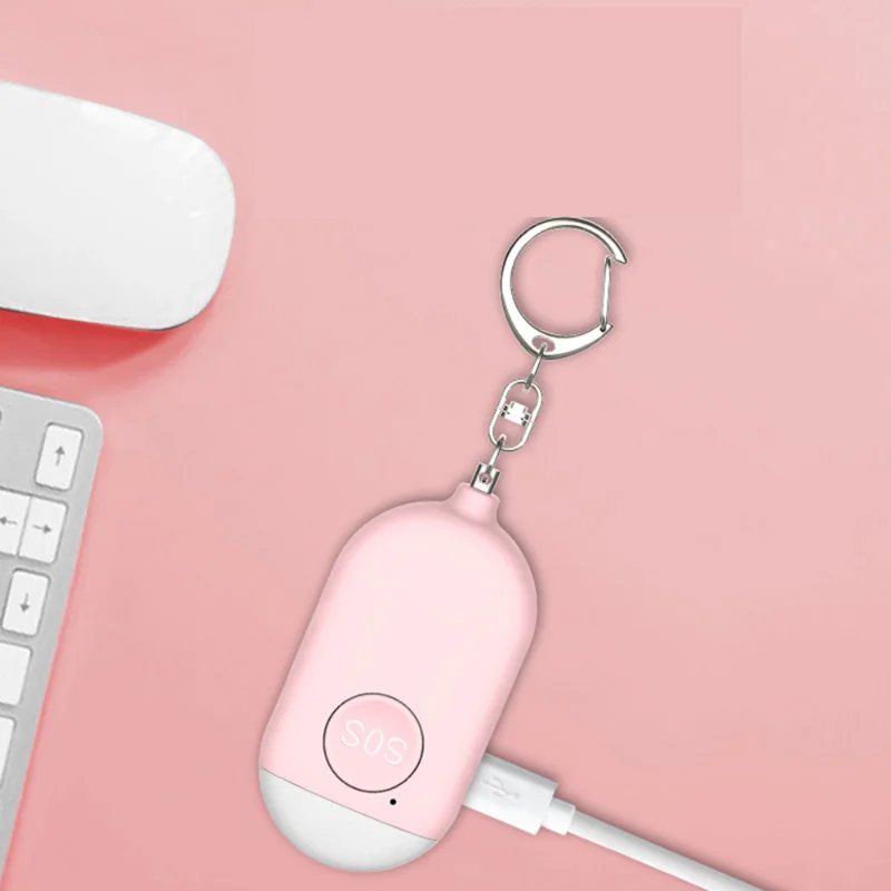 130db Self Defense Alarm Keychain Girl Women Security Protection Alert Strong Emergency Alarm Personal Safety Supplies For Bag