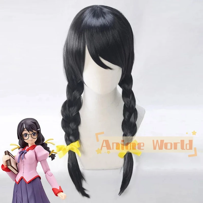 

Bakemonogatari Nisemonogatari Tsubasa Hanekawa Black Cosplay Wig Halloween Synthetic Hair Heat