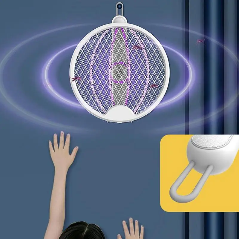 Electric Fly Swatter Folding Intelligent Electric Fly Zapper Safe Portable Repeller Products Outdoor Supplies For Indoors
