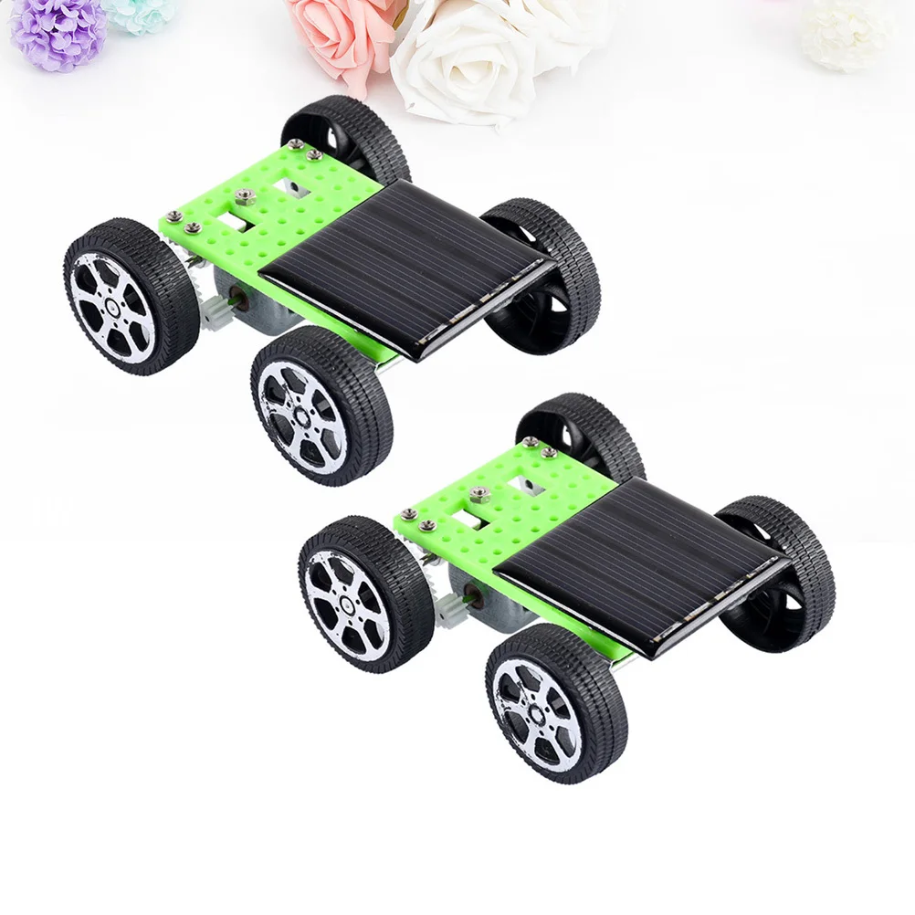 2 pçs movido a energia solar mini carro diy criativo aparelho educacional para crianças aprendendo montagem ciência diversão diy carro solar
