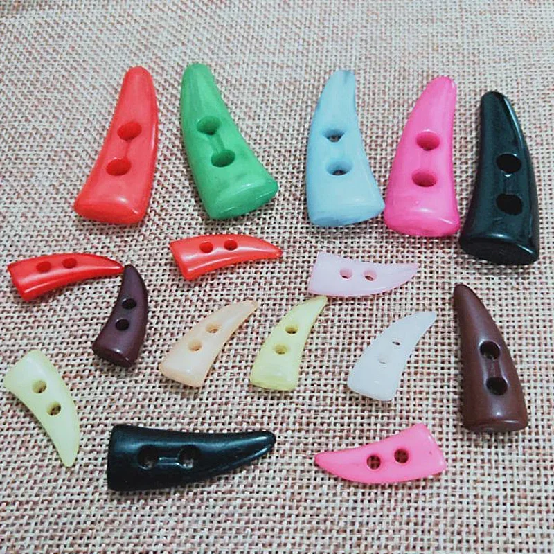 10PCS Cow Horn Button Imitation Color Resin Cow Horn Buttons Children's Coat Two Eye Cow Horn Button Sewing Supplies Buttons