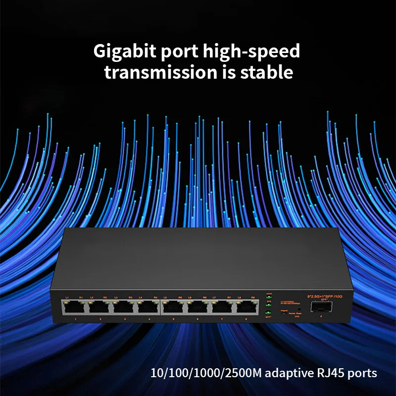 8 porta switch de rede, 2.5g, sfp +, servidor, monitoramento e monitoramento ap