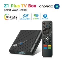 Boîtier TV Z1 Plus H618, Android 12, Allwinner H618, Façades Core Cortex A53, Support 4K HDR10 + BT, Wifi, Google Voice, Lecteur MultiXXL, Original