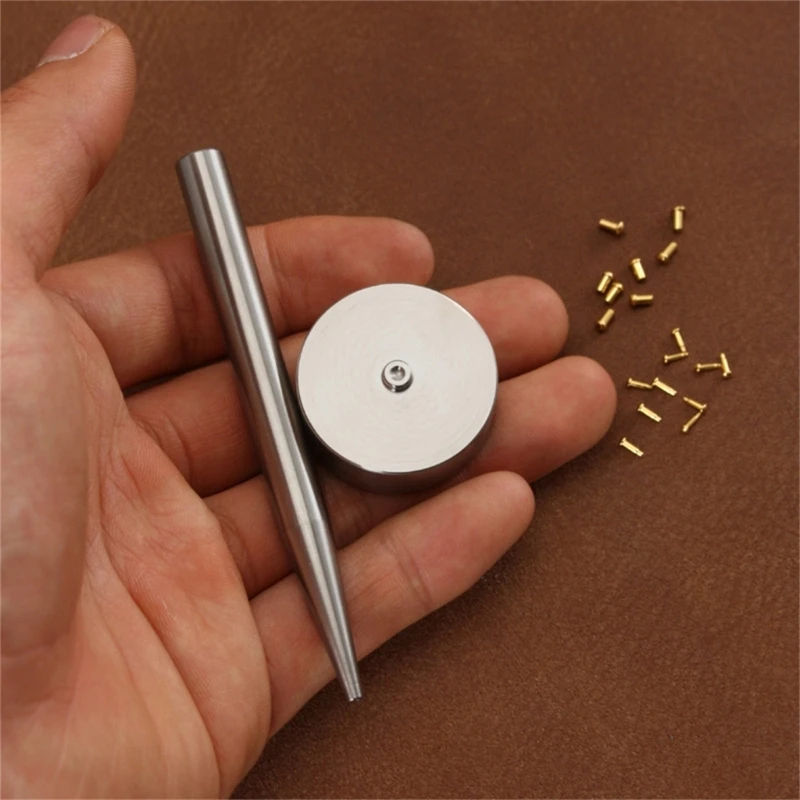 1 Set Practical Stainless Steel Button Setter Base Tool Setting Tool Set Metal Fasteners for Leather Craft