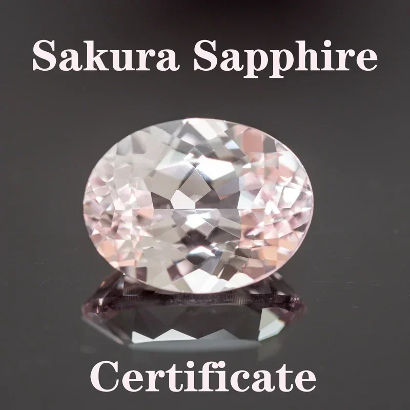 Wholesale Oval Shape Sakura Color Lab Grown Sapphire Extremely Shiny Quality DIY Charms Ring Necklace Earrings Main Materials Ce