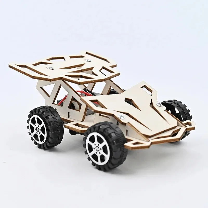 DIY Wooden Remote Control Car Wooden Four Wheel Drive Racing Assembling Science Experiment Kits KIDS STEM Educational Toy