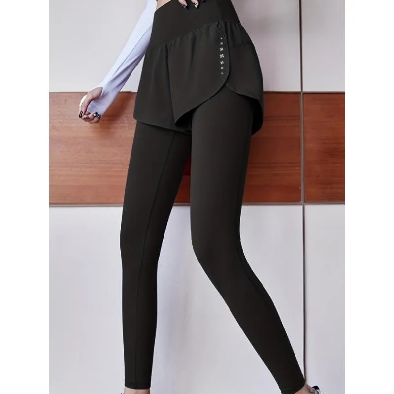 

a 16425 Two Piece Yoga Pants Sporty Yoga Trousers Neutral Fit High Waist Leggings Fashionable Bottoms for Women And Men
