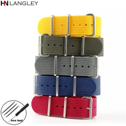 Ribbed Nylon Strap 18 20mm 22mm For Samsung Galaxy Watch 3/4 Belt Universal Watchband For Seiko Fabric Braid Ballistic Wristband