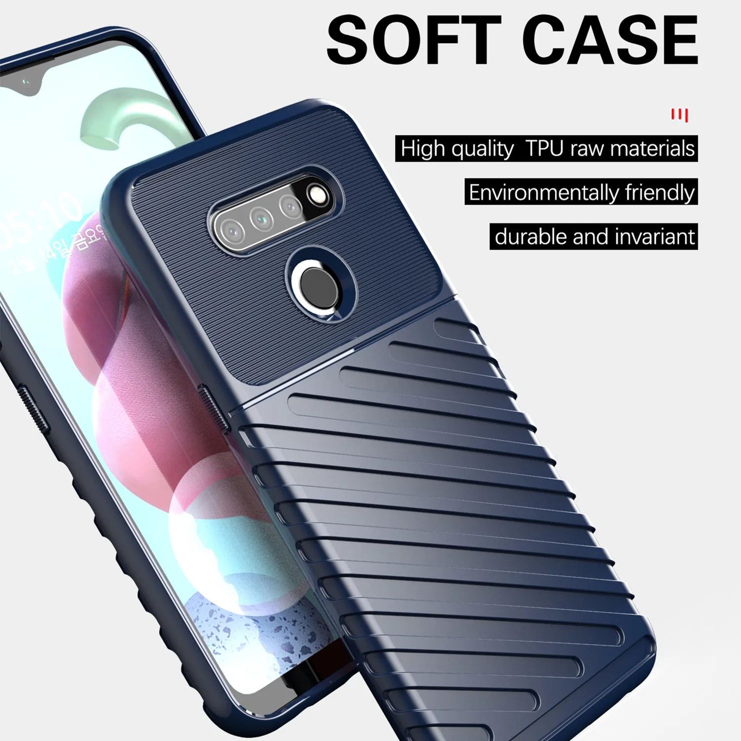 For LG K51 Q51 lgq51 Luxury Thunder Case Shockproof Silicone Back Cover for lg reflect lgk51 Fashion Mobile Shell Coque Fundas