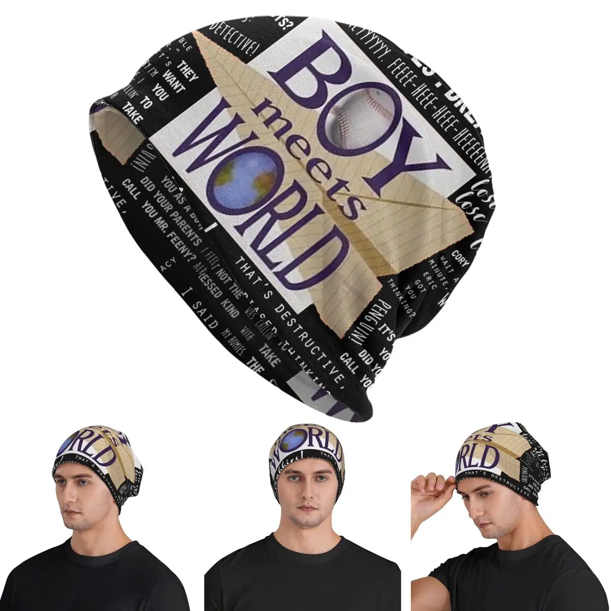 

Boy Meets World Memorable Quotes Skullies Beanies Hats Warm Autumn Winter Outdoor Cap Knitted Bonnet Caps for Unisex Adult