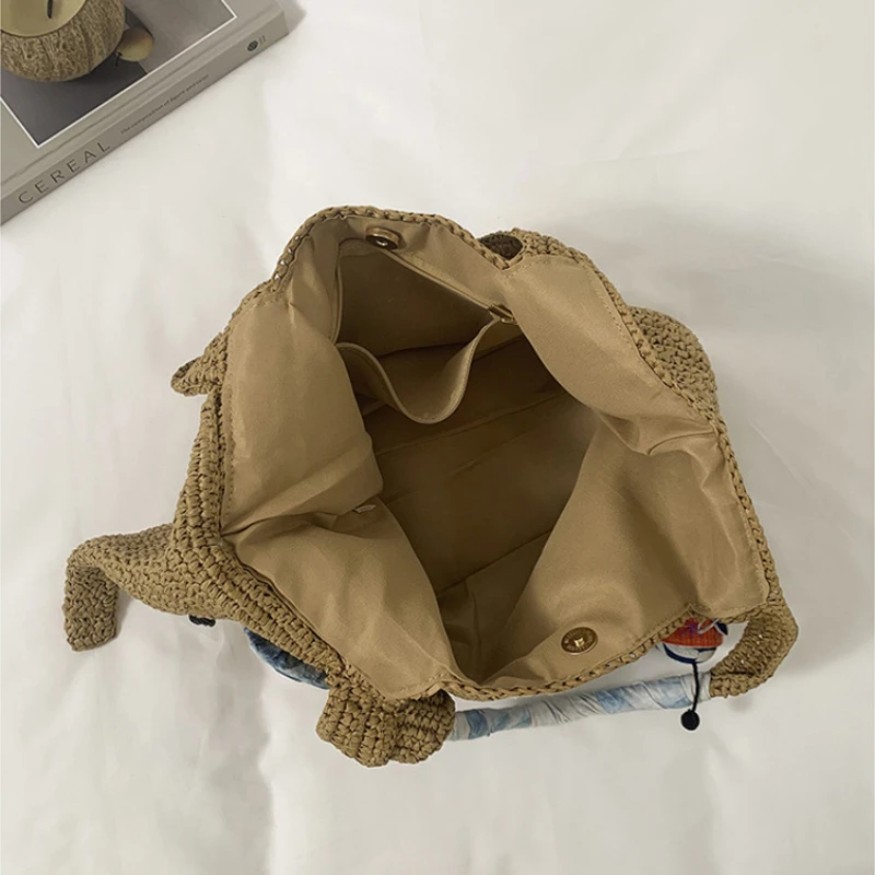 Elefantenförmige Schultertasche, Damen-Raffia-Strohtasche, Sommer-Strand-Urlaubstasche, Modische Chic-Tasche – Detail 7
