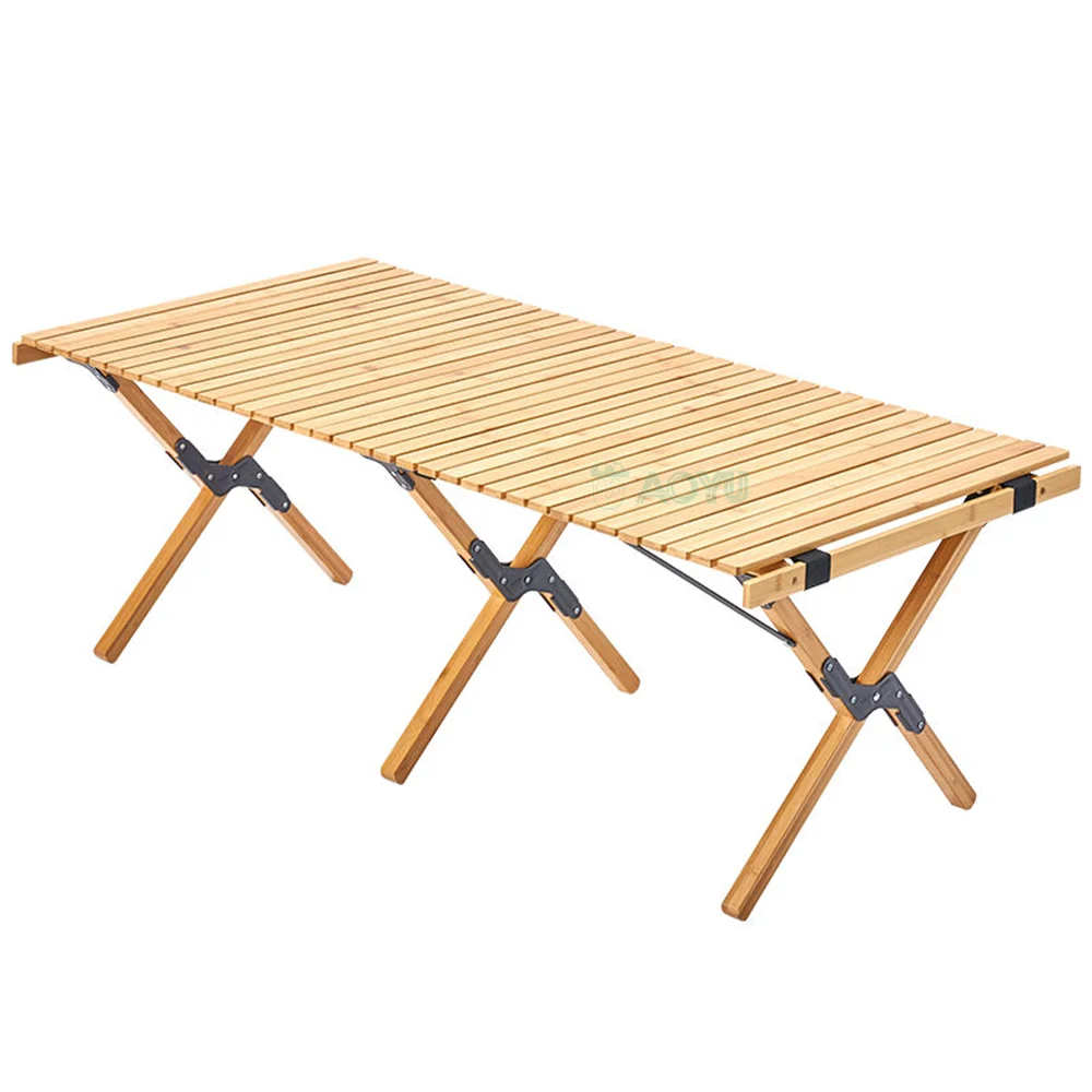 

Camping Portable Wood Outdoor Foldable Bbq Picnic Detachable Rectangular Convenient Dining Table Folding Egg Roll