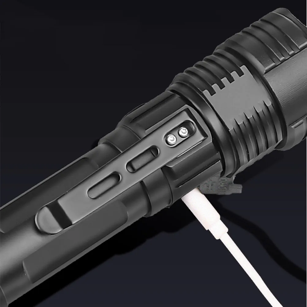 

Многофункциональный светодиодный фонарик, 1 шт., с зарядкой через USB, регулируемый, 5 режимов, портативный электрический фонарь для использования на открытом воздухе и в помещении, для кемпинга