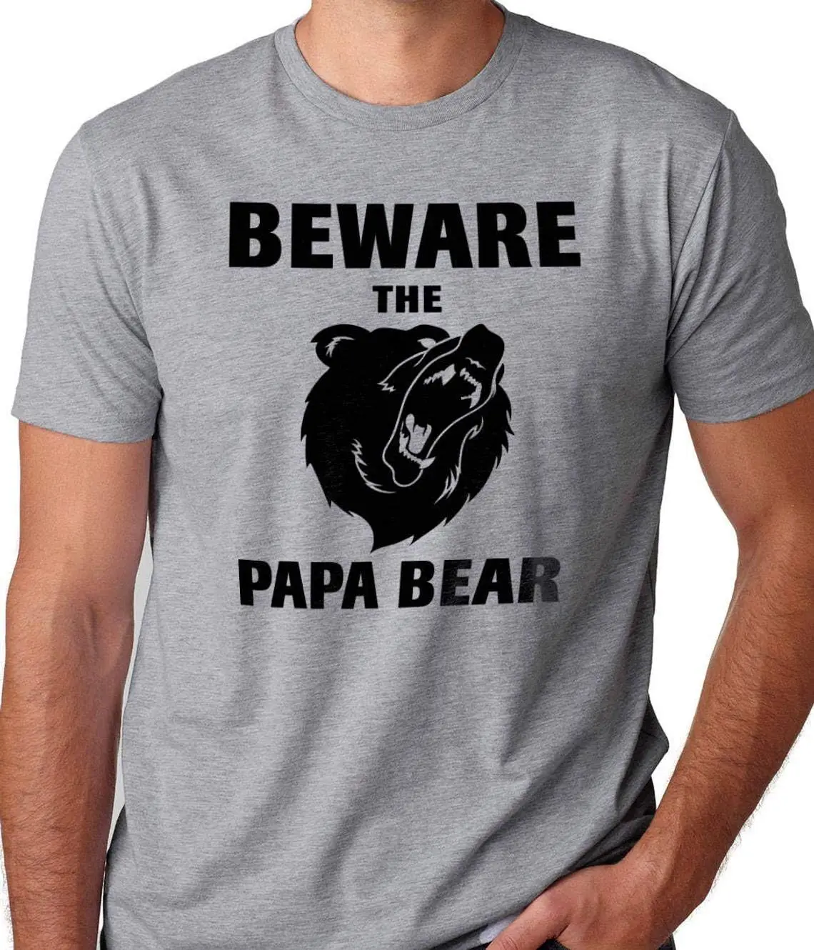 Beware The Papa Bear | Fathers Day Graphic Mens Novelty Funny T Shirt