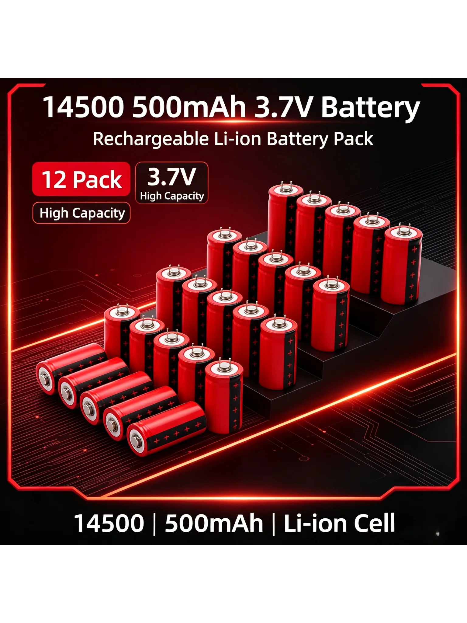 14500 3,2V 500mAh Wiederaufladbare Elektronische Spielzeugbatterie Lithium-Eisenphosphat-Kondensator Lithium-Batterie