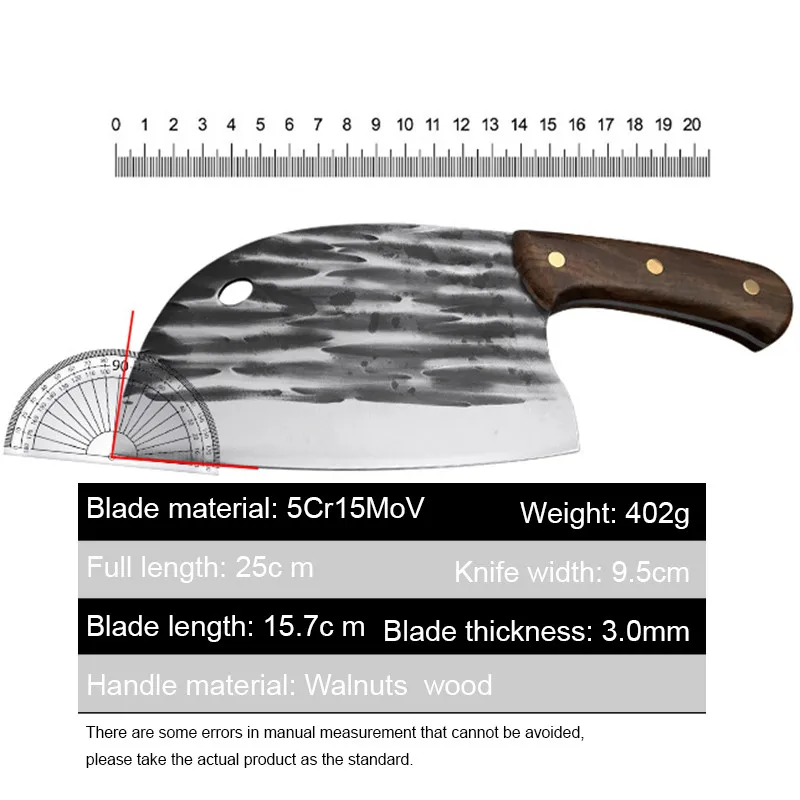 Forged Butcher Knife Full Tang Handmade High-carbon Clad Steel Kitchen Knives Cleaver Filleting Slicing Cutter Gift Knife Cover