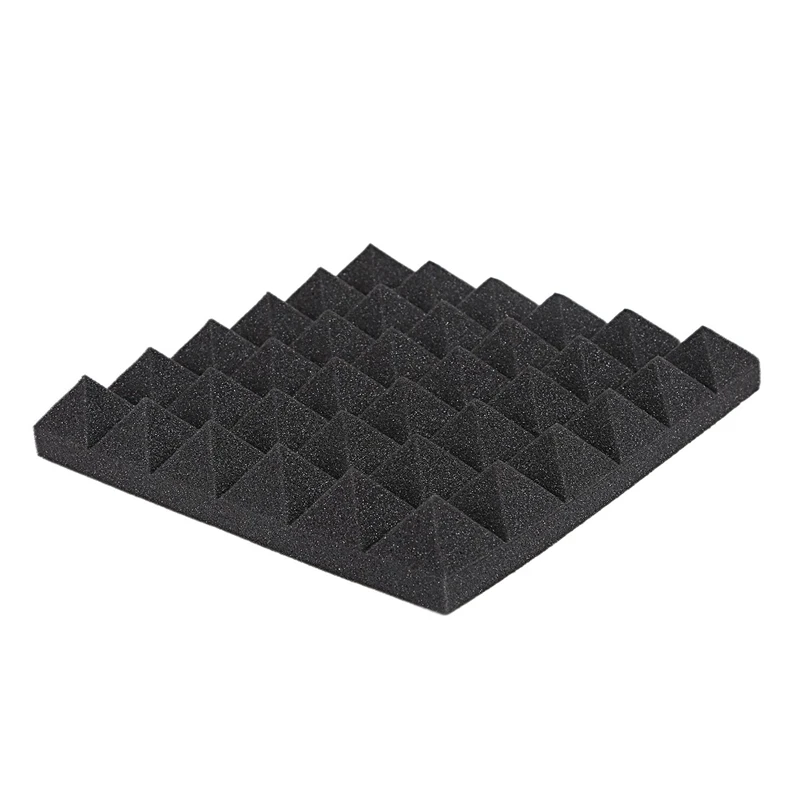 24 Pcs Foam Tiles Soundproofing Foam Panels Studio Sound Padding 2 X 10 X 10 Inch, 12 Pcs Black-Red & 12 Pcs Black-Blue