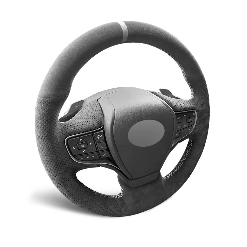 Genuine Leather Steering Wheel Cover for Alcantera Car Accessories for Lexus UX200 UX250 UX260H ES200 ES300H ES350 LS350 LS500