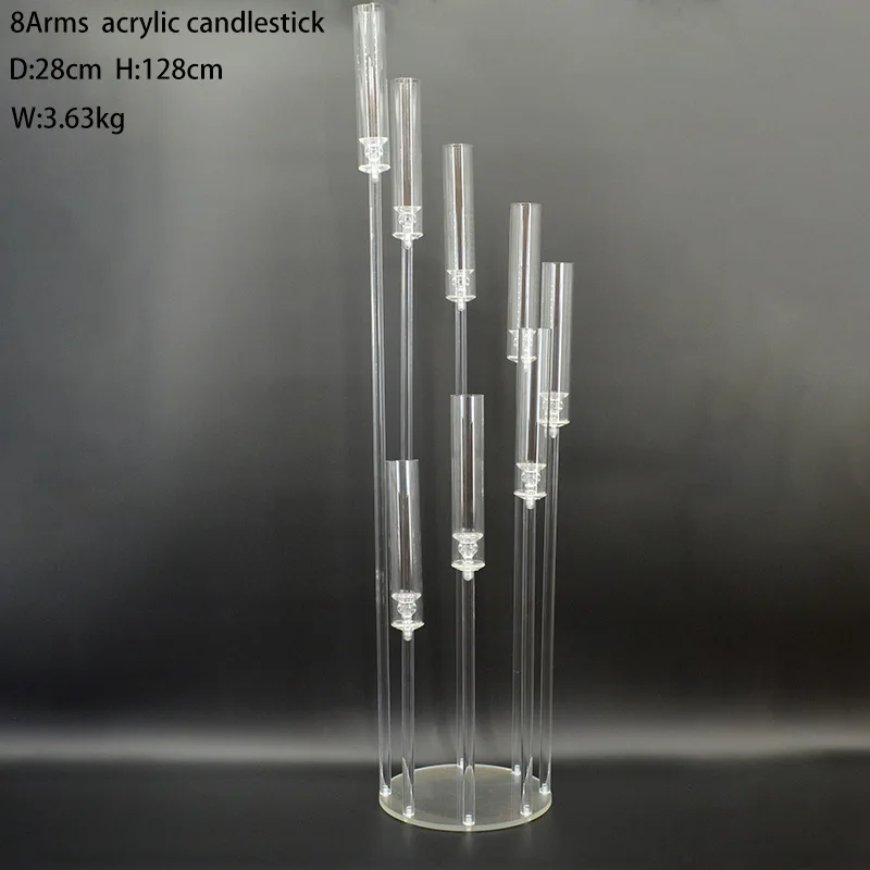 3pcs 8 head high clear acrylic candle holder wedding candle holder table centerpiece flower stand candle holder