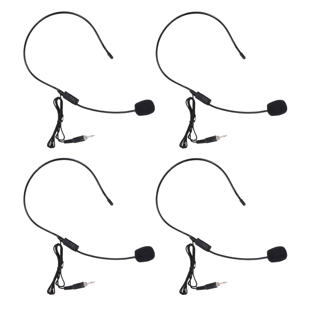 

4pcs Threaded Microphone Headset Adjustable Directional Wired Mic with Flexible Arm for Clear Sound Pickup in Noisy Environment
