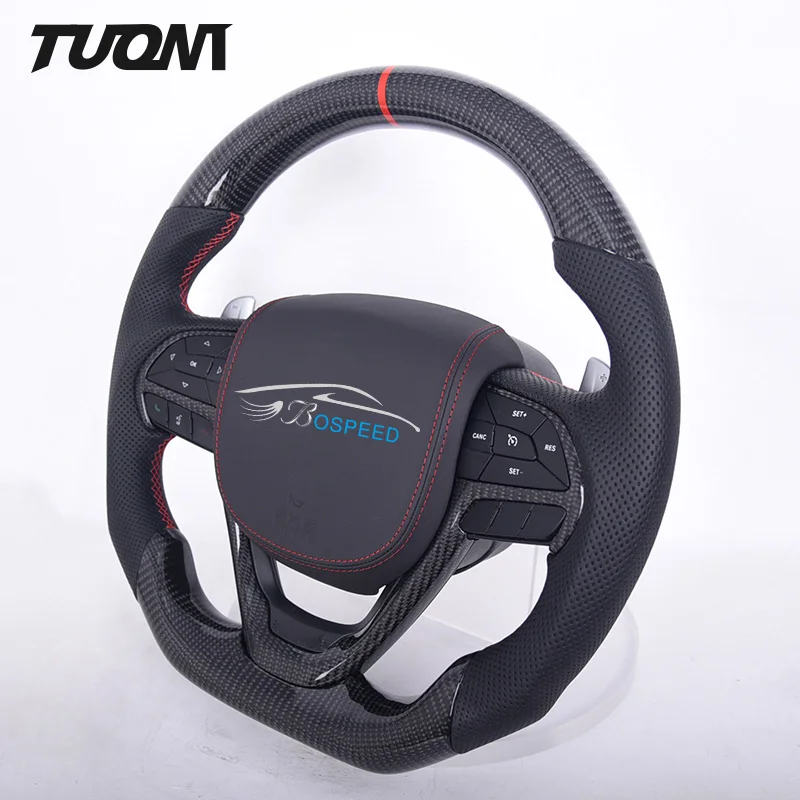 

Suede Leather Carbon Fiber Led Steering Wheel For Jeep Wrangler JK Grand Cherokee SRT Sports Racing Cars Forged Heated Paddles