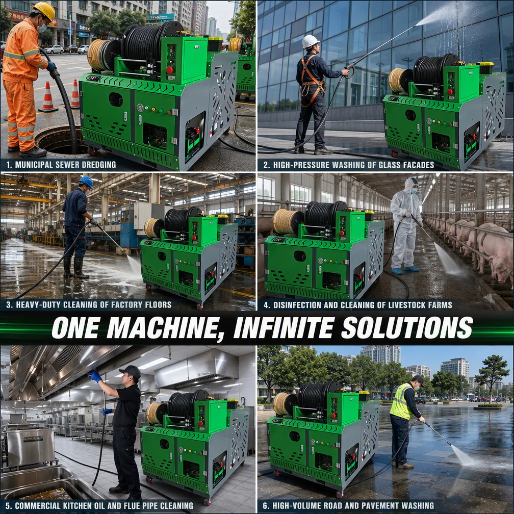 Pressure 27Hp Power Single Cylinder  Engine Pipe Unclogger Pipeline Dredging Machine Sewer Jetter