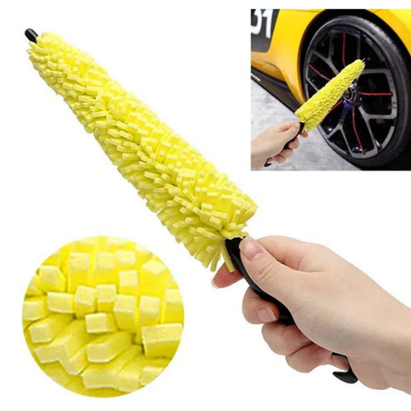 

New Wheel Rims Tire Washing Brush Plastic Handle Car Wheel Brush Vehicle Cleaning Brush Auto Scrub Brush Car Wash Sponges Tools