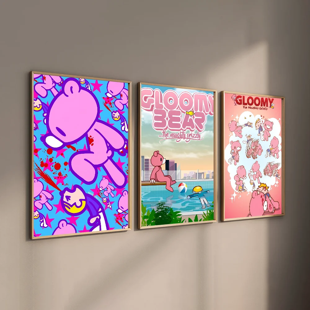 Cartoon G-gloomy Bear Poster HD art sticky wall waterproof home living room bedroom bar aesthetic decoration