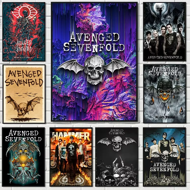 Famous Metal Band Avenged-s-sevenfold Poster Vintage Music Album Cover Canvas Painting Wall Art for Club Living Room Home Decor
