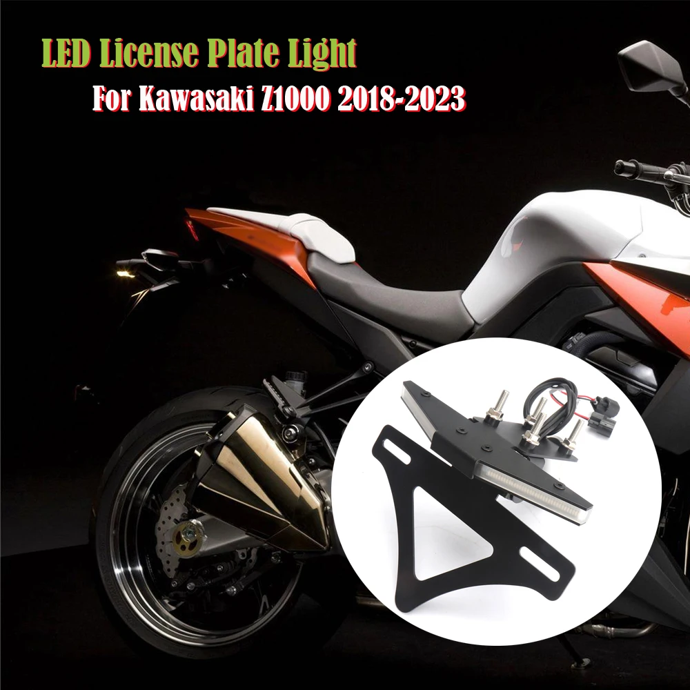 

For Kawasaki Z1000 Z1000 2018-2023 Motorcycle license plate holder Equipped with LED turn signals and brake lights Accessori