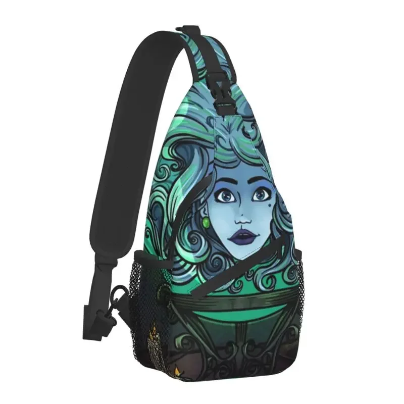 Custom Madame Leota Haunted Mansion Sling Bags Men Cool Halloween Shoulder Chest Crossbody Backpack Traveling Daypack