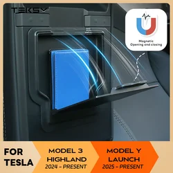 for Tesla Model Y Launch 2025 Model 3 Highland 2024 Armrest Hidden Magnetic Storage Box ABS Car Interior Gadgets Organizers Case