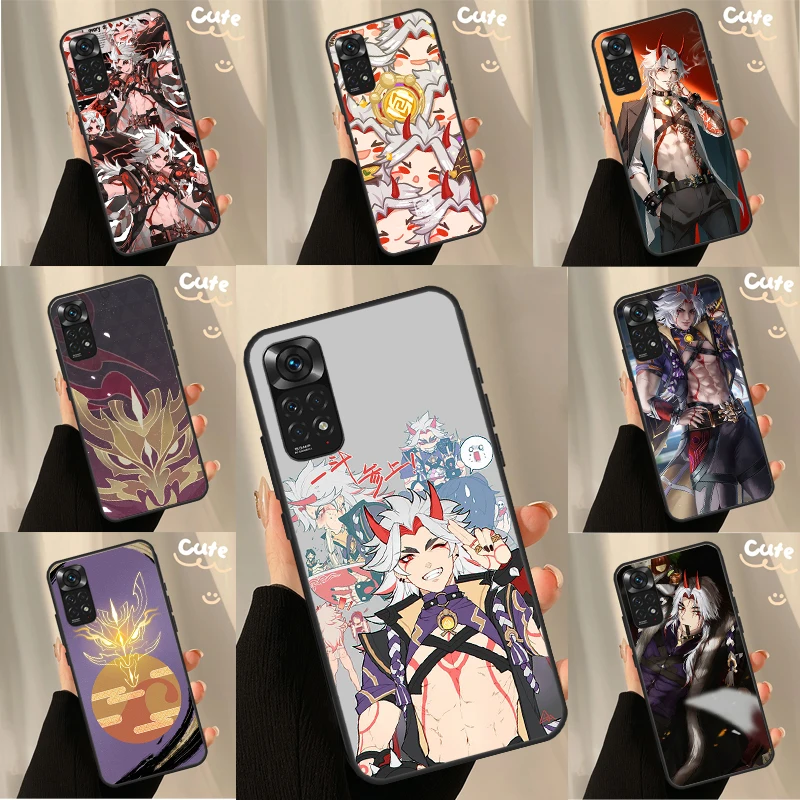 Genshin Impact Arataki Itto Case For Xiaomi Redmi Note 10 11 8 9 12 Pro Redmi Note 12S 11S 10S 9S 9C 10C 10A 12C Coque