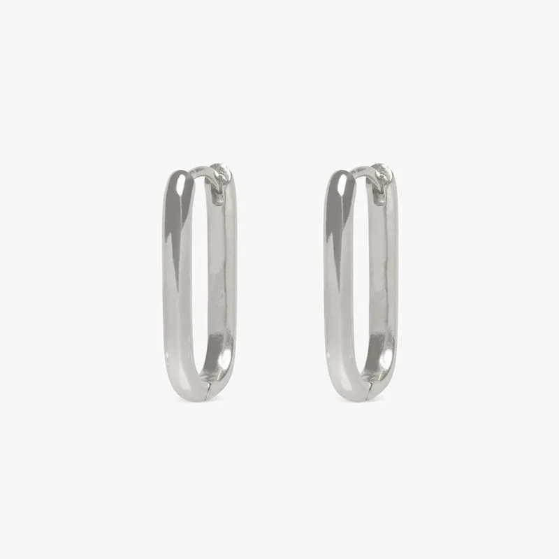 SIPENGJEL Simple Square Circle Hoop Earrings for Women Rectangle Geometric Elegant Ear Buckle Earrings Wedding Jewelry