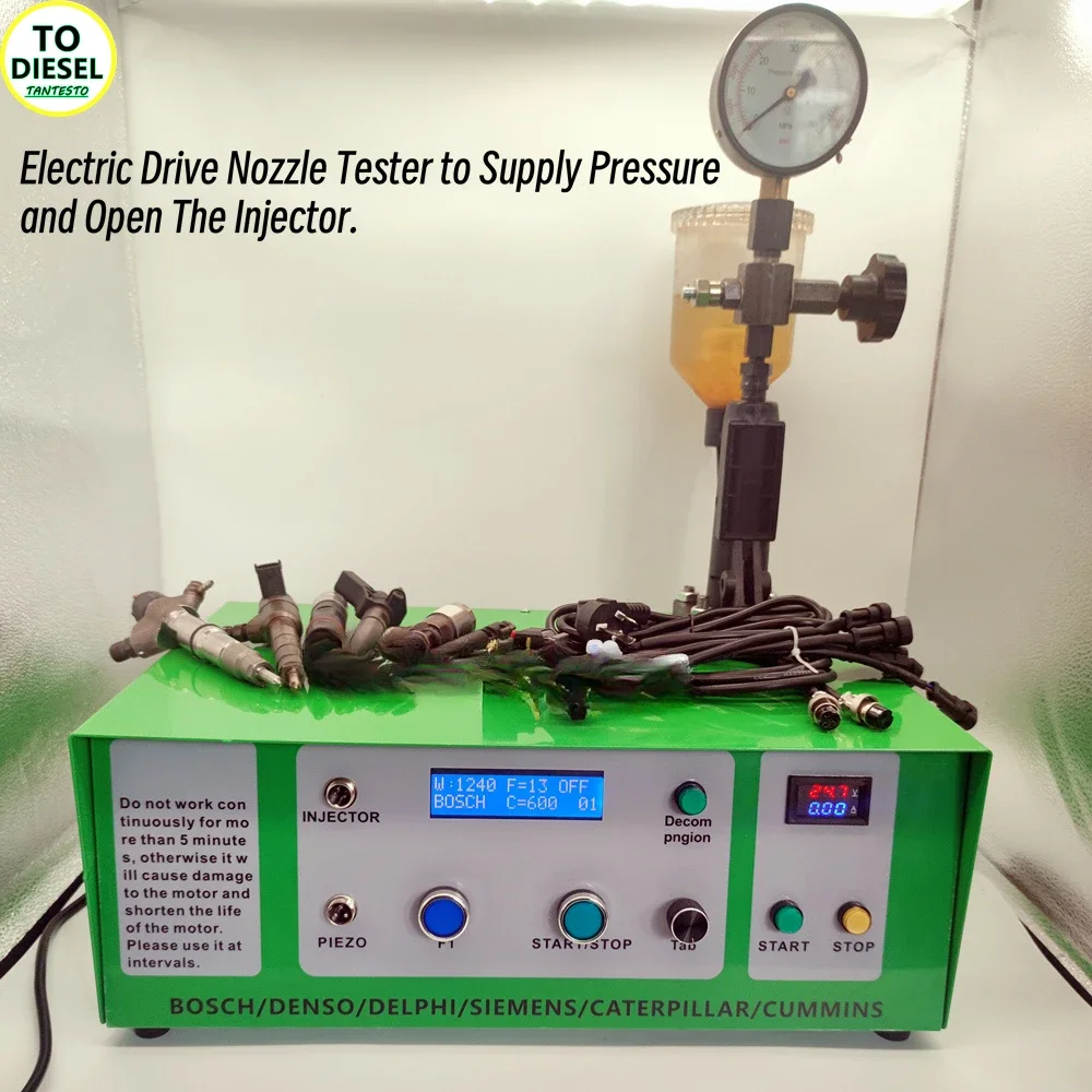 AM-DDS60 CRIN Diesel Injector Nozzle Tester Electric Driver To Supply Pressure and Open Fuel Injector