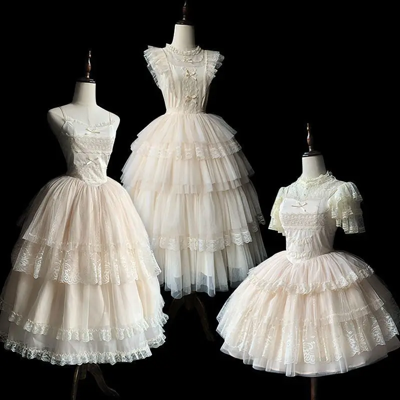 

Japan Lolita Slightly Sweet Fantasy Swing Skirt OP Korean Style Lolita Long Skirt