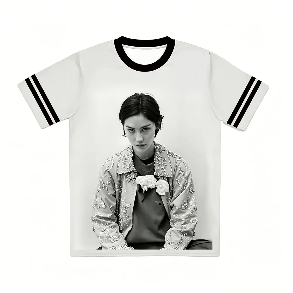 Gracie Abrams Daughter From Hell Track Cover Mesh Jersey Summer Fashion Women Men O-neck Short Sleeve Tees Casual Unisex T-shirt
