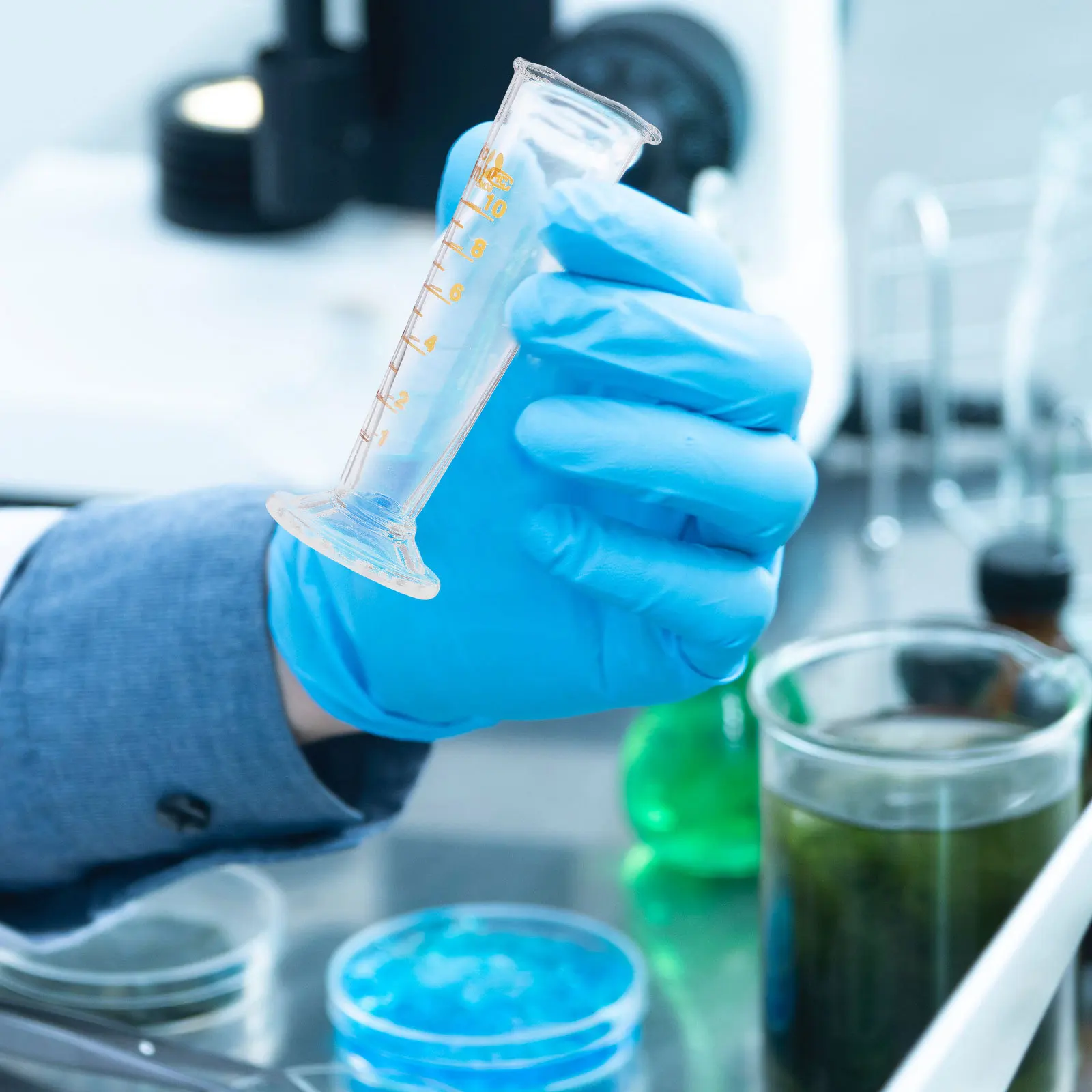 

PRETYZOOM Glass 10ml Graduated Cylinder Measuring Cup with Scale Conical Liquid Dispenser for Lab Science Teaching