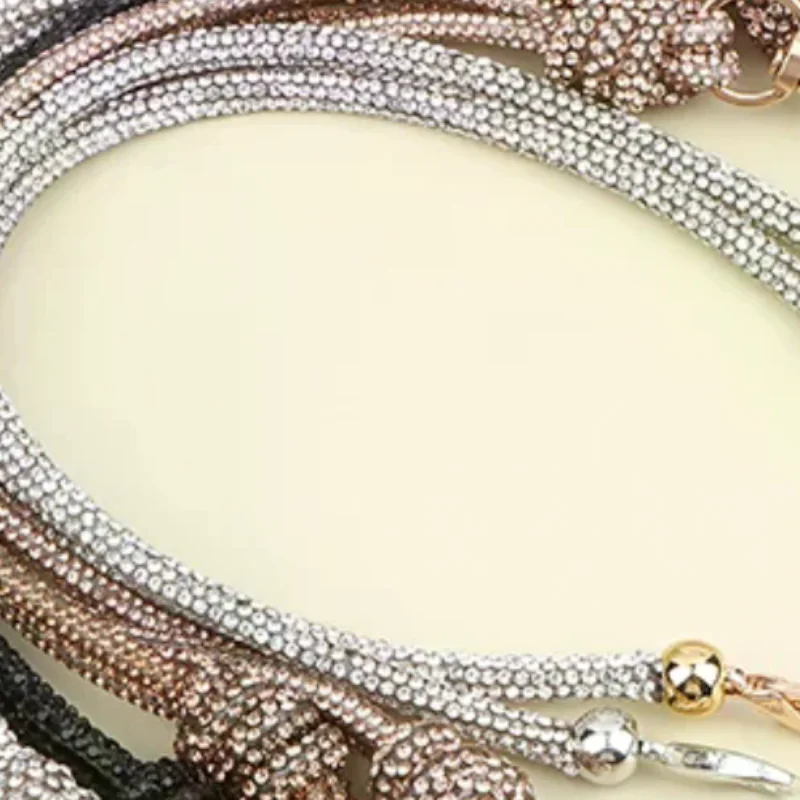 

Women Stylish Handbag Chain Strap Embellished With Rhinestones Loop Knot Closure Suitable For Evening Casual DIY Wallet Making