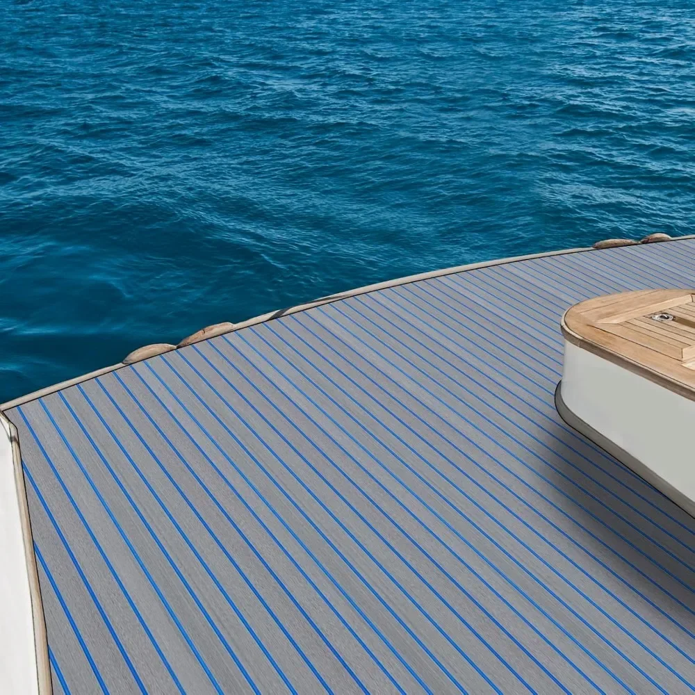 Boat Flooring EVA Foam Decking Sheet Faux Teak Marine Mat Marine Carpet Cooler Tops Seating Non-Slip for Motorboat Swimming Pool